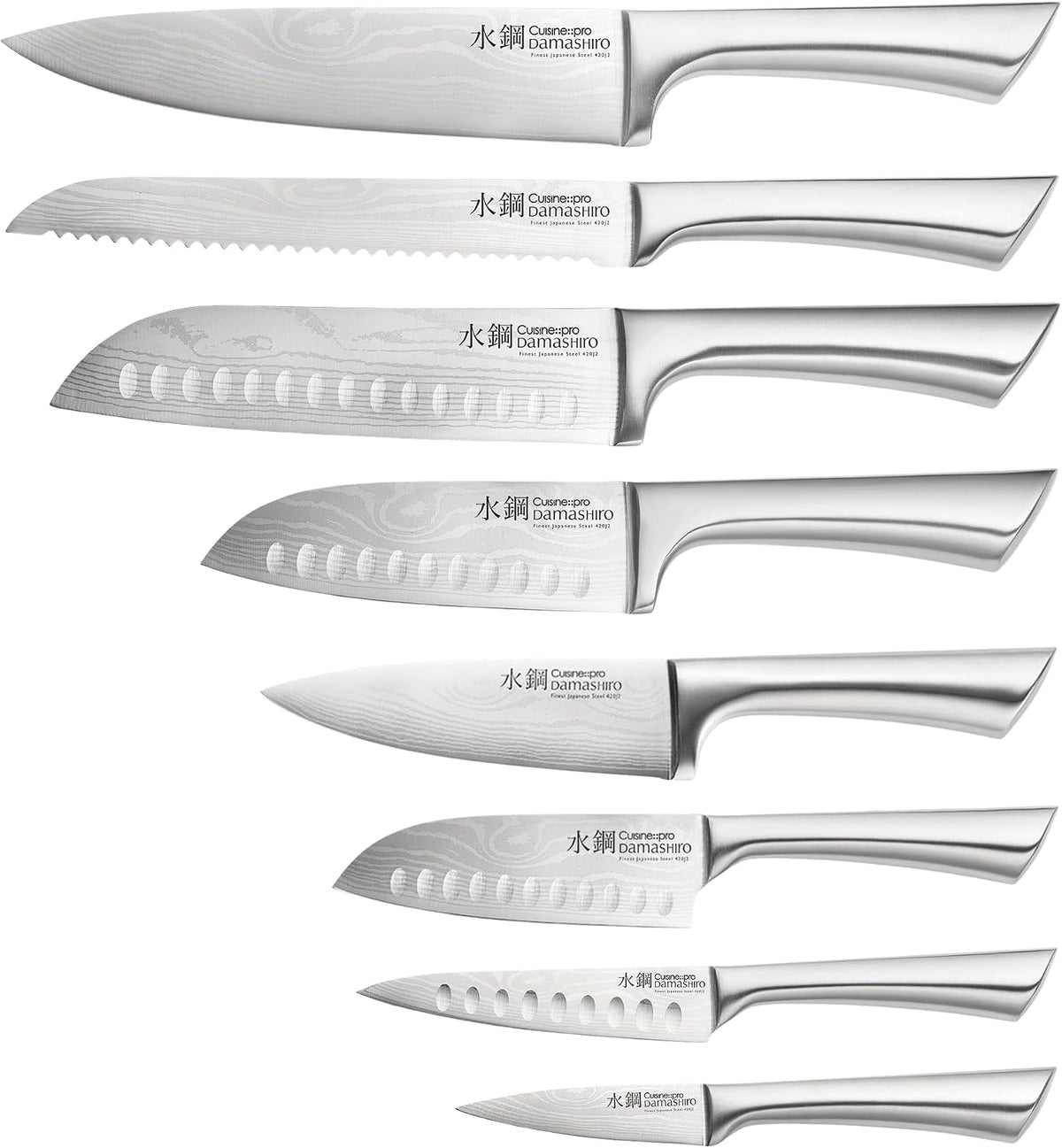 Cuisine::pro Damashiro Bodo - Juego de cuchillos de cocina con bloque