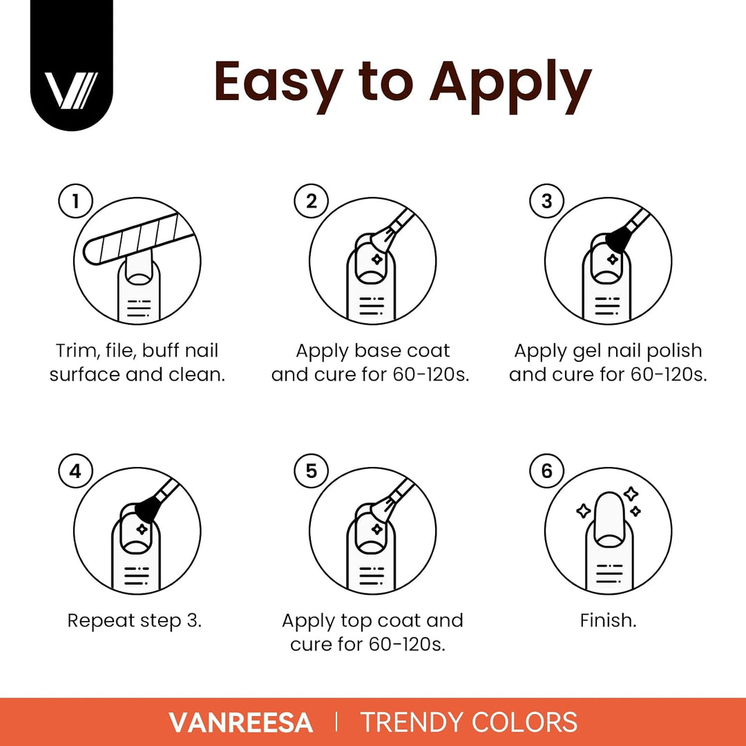 VANREESA Kit de esmalte de uñas en gel con luz UV y kit de lima de...