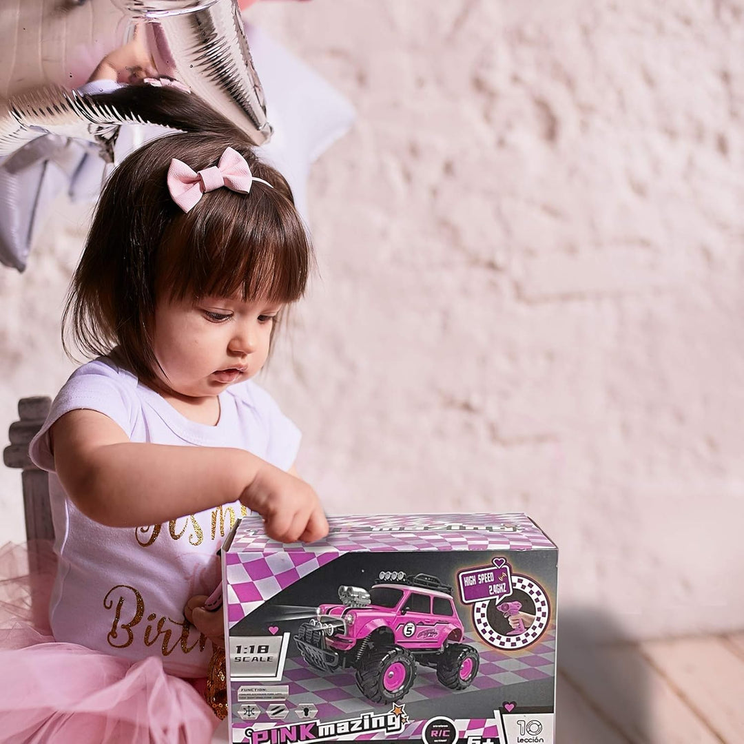 10Leccion Auto a control remoto para niñas, camión RC rosa con dos...