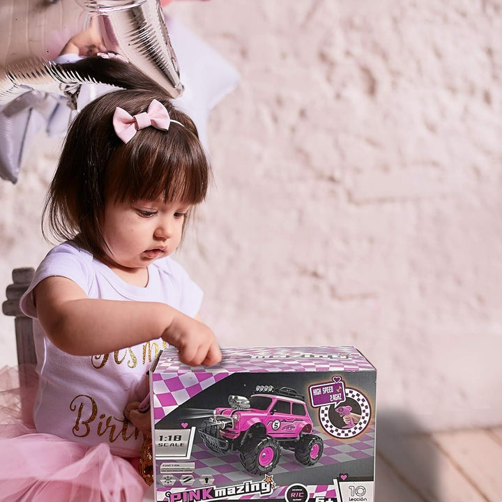 10Leccion Auto a control remoto para niñas, camión RC rosa con dos...