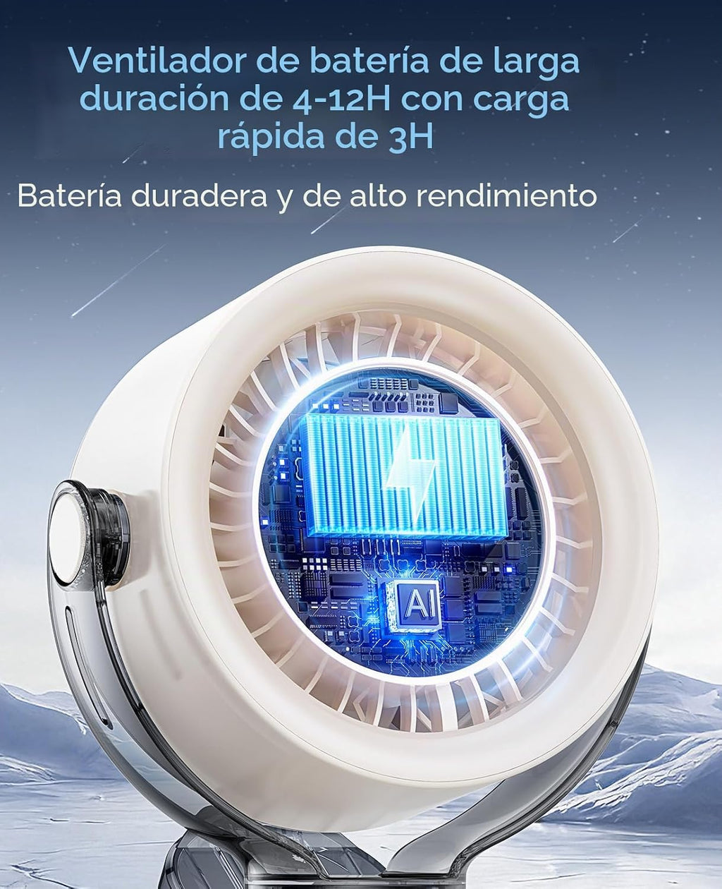 KIMMOO Ventilador portátil recargable de 4000 mAh, control táctil d...