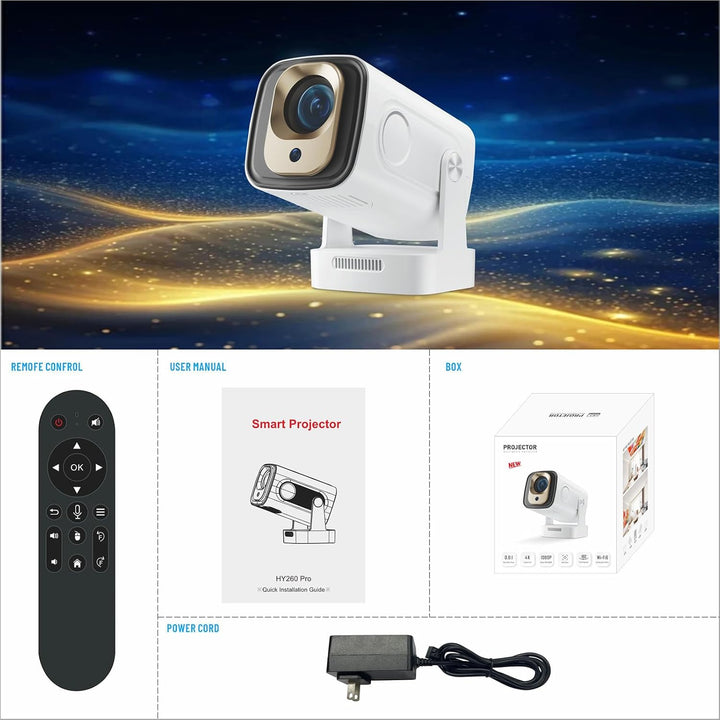 Mini proyector portátil con WiFi y Bluetooth, soporte para proyecto...