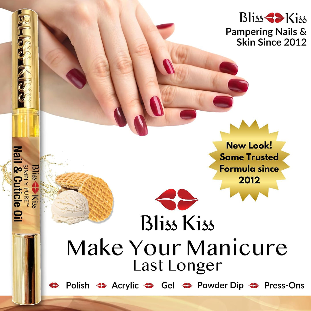 Bliss Kiss | 4 bolígrafos de cutícula de aceite de uñas con fraganc...