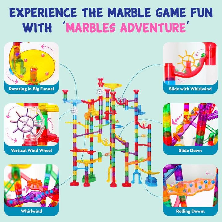Meland Marble Run - Juego de construcción de laberinto de mármol de...