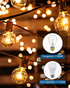 Lámpara DEWENWILS - Enchufe de atenuación remoto para luces de cadena de exteriores, 2 tomas de tierra