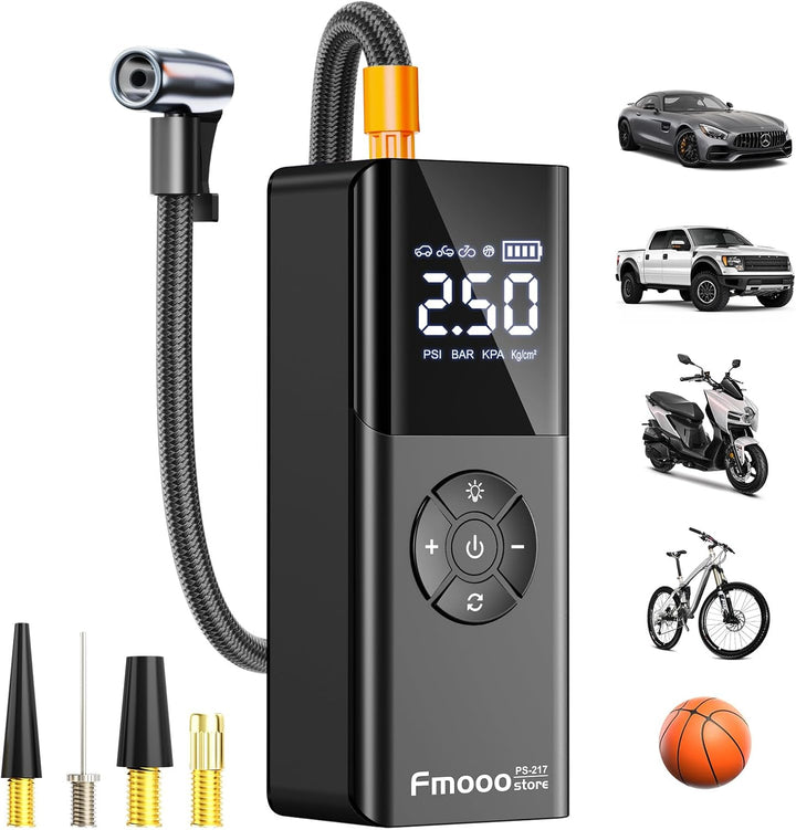 Inflador de neumáticos, compresor de aire portátil, 160 PSI de pote...