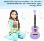 Ukelele de guitarra acústica de fibra de carbono de 21 pulgadas, instrumentos musicales (morado)