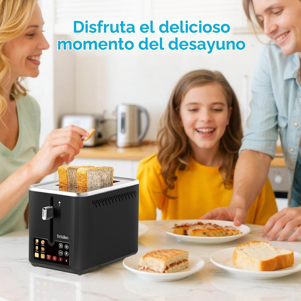 Smart Touch Screen - Tostadora de 2 rebanadas, ranura ancha, color negro