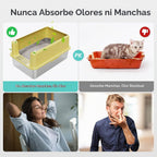 Caja de arena de acero inoxidable con lado alto, caja de arena extragrande XXL para gatos grandes y múltiples gatos, antiadherente, sin fugas de orina, bandeja de arena para gatos fácil de limpiar