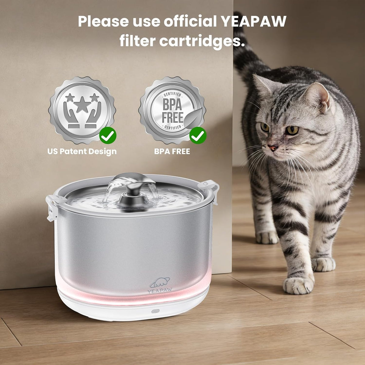 Filtros de fuente de agua para gatos, paquete de 3 filtros de repuesto para fuente de agua de acero inoxidable, filtro de cinco etapas para fuente de agua de acero inoxidable, juego de filtros