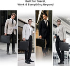 Maletines para hombre, estuche de transporte para portátil de 16 pulgadas, impermeable, de piel sintética, organizador de múltiples archivos con bloqueo antirrobo, estuche profesional de negocios para