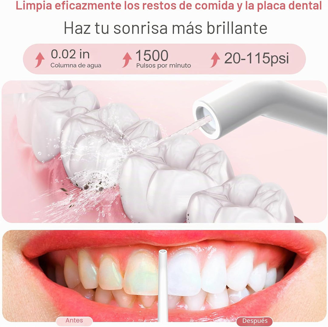 Nicefeel - Hilo dental de agua recargable con carga rápida, limpiad...