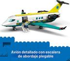 LEGO City Juguete de construcción de avión de ambulancia aérea de emergencia para niños - Juego de simulación modelo de avión de rescate para niños y niñas, edades 6+ - bloques de construcción con