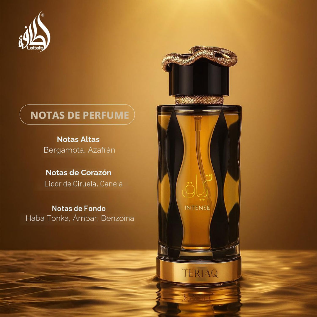 Lattafa Teriaq Intense para Unisex Eau de Parfum en Spray, 3.4 onza...