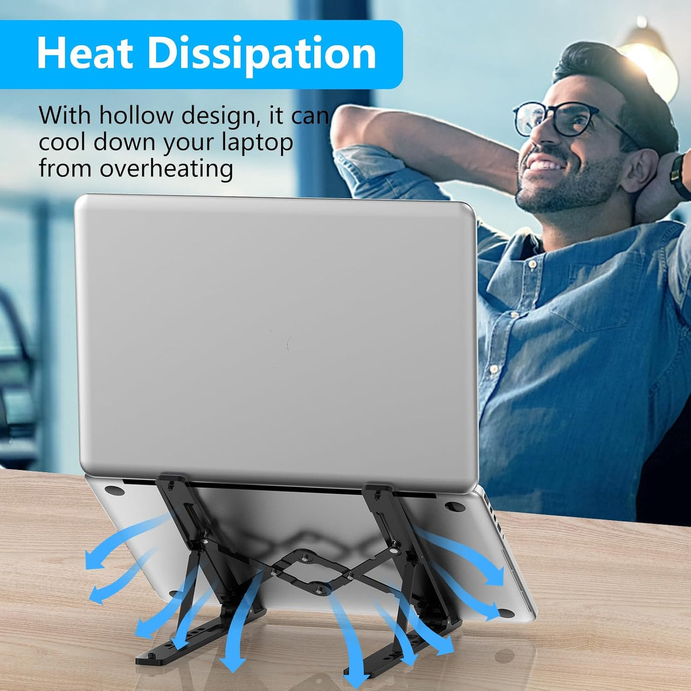 Gogoonike Soporte ajustable para laptop elevador portátil