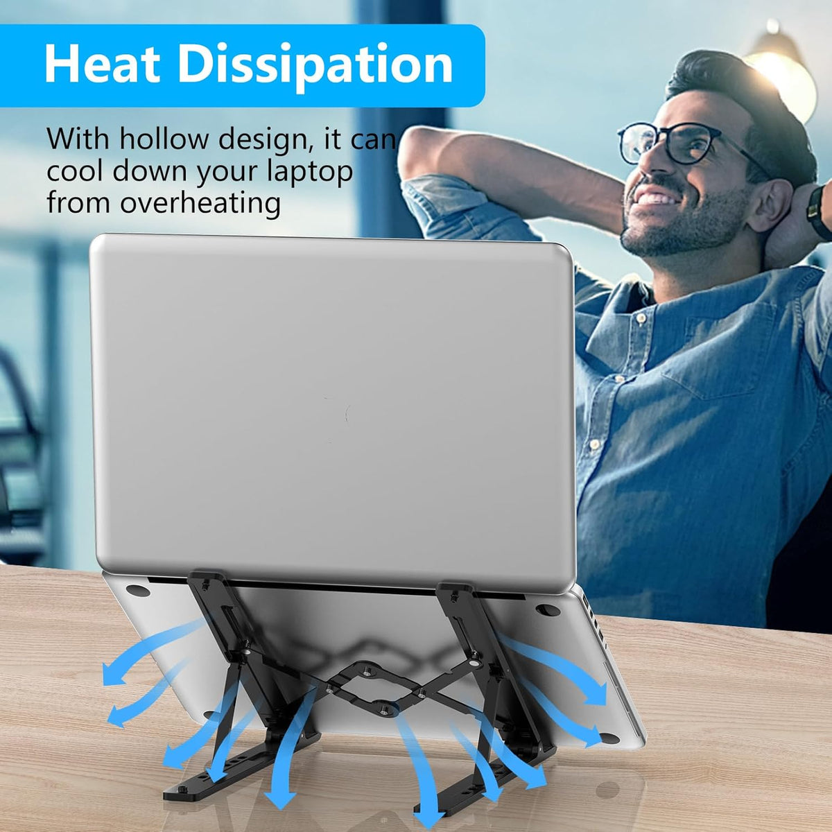 Gogoonike Soporte ajustable para laptop elevador portátil