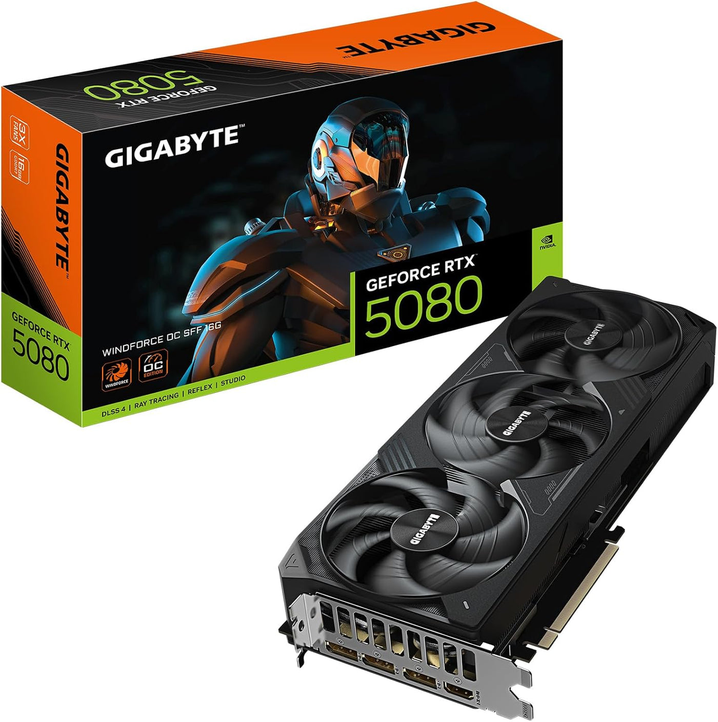 Tarjeta gráfica GIGABYTE GeForce RTX 5080 WINDFORCE OC SFF 16G, sis...