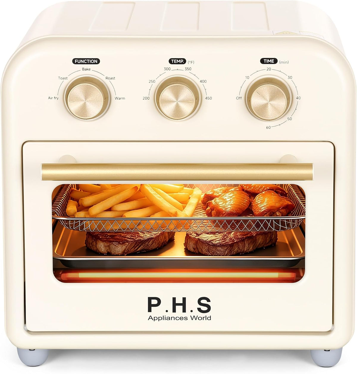 PHS Combo de freidora de aire para horno tostador de 13 cuartos de galón