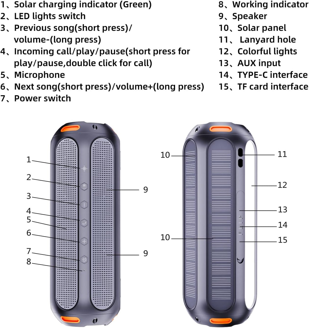ABFOCE Altavoz Bluetooth magnético, altavoz de golf con carga solar...