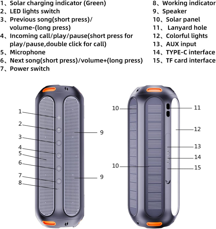ABFOCE Altavoz Bluetooth magnético, altavoz de golf con carga solar...