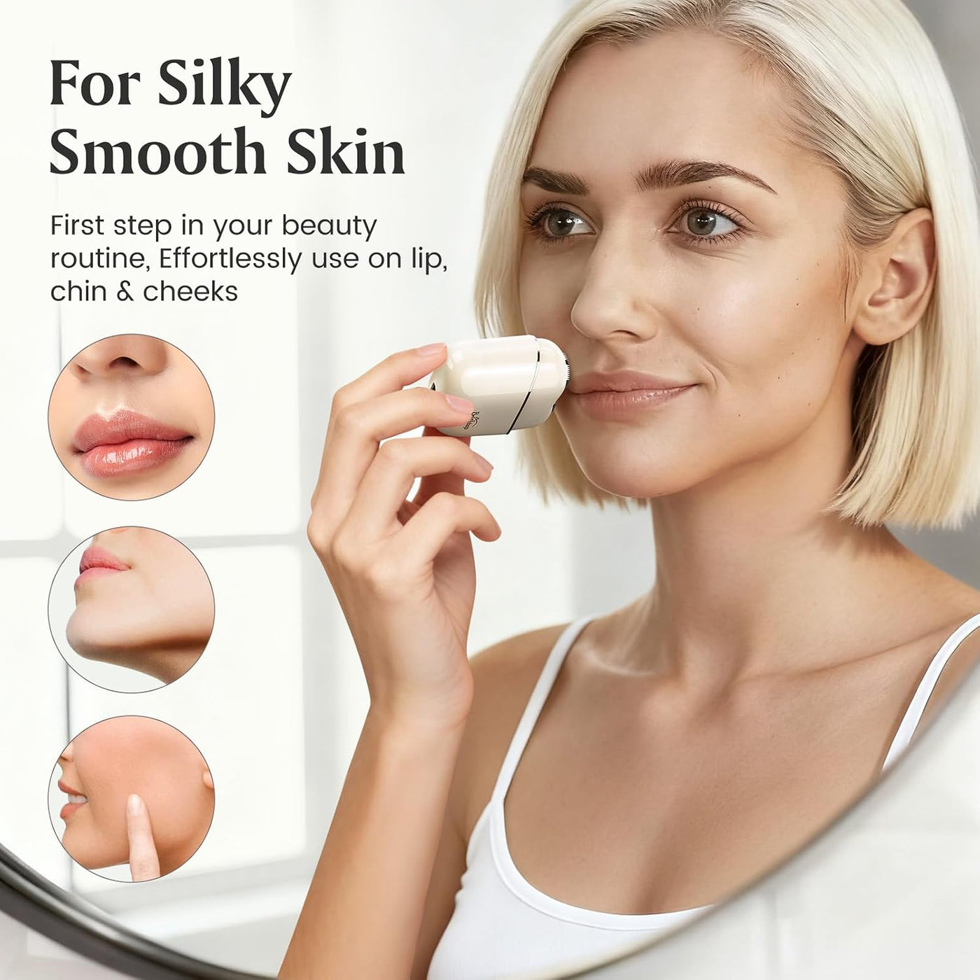 Brightup Depilación facial para mujeres, afeitadora facial eléctric...