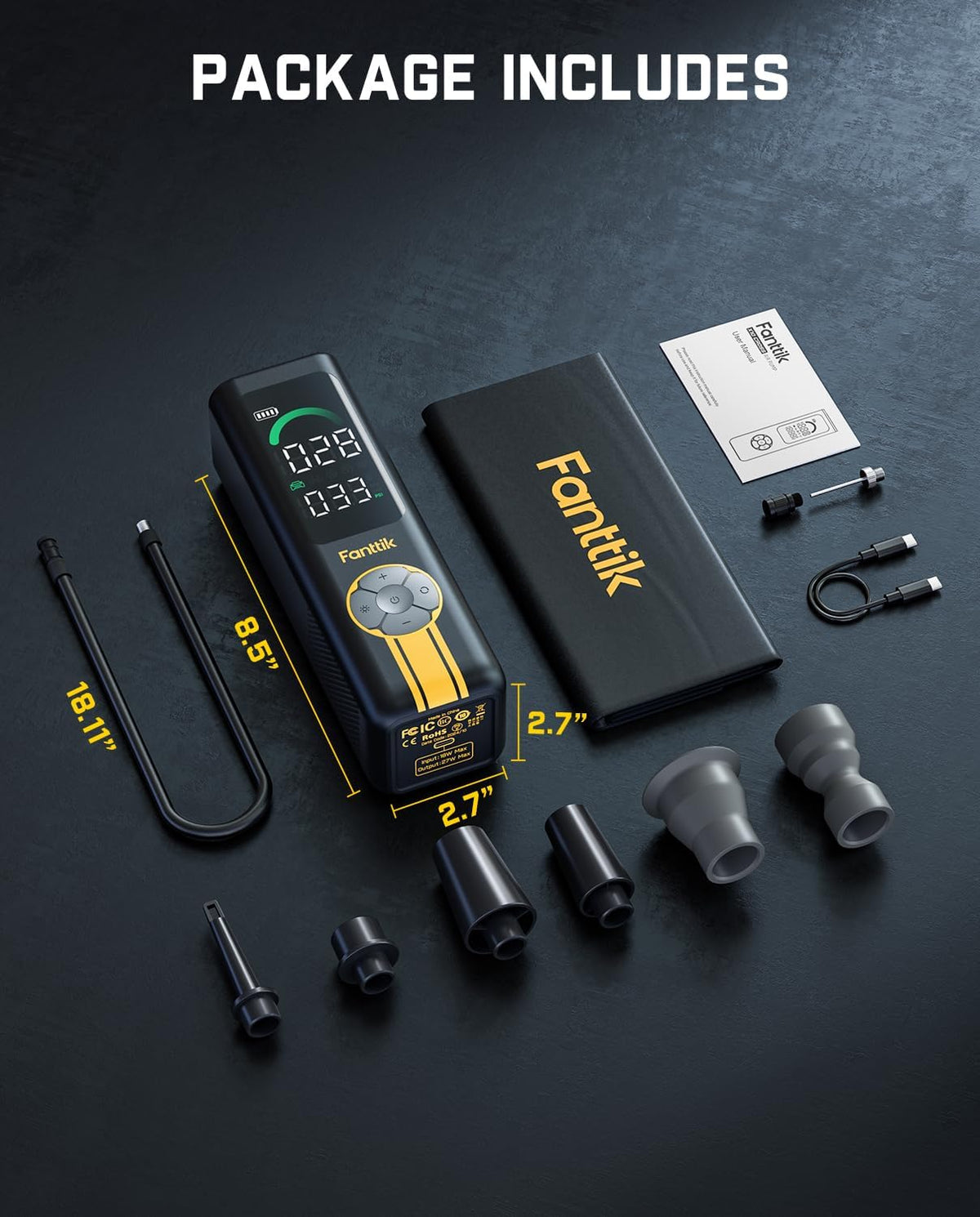 Fanttik X10 Inflador de Neumáticos Cruz Compresor de Aire Portátil,...
