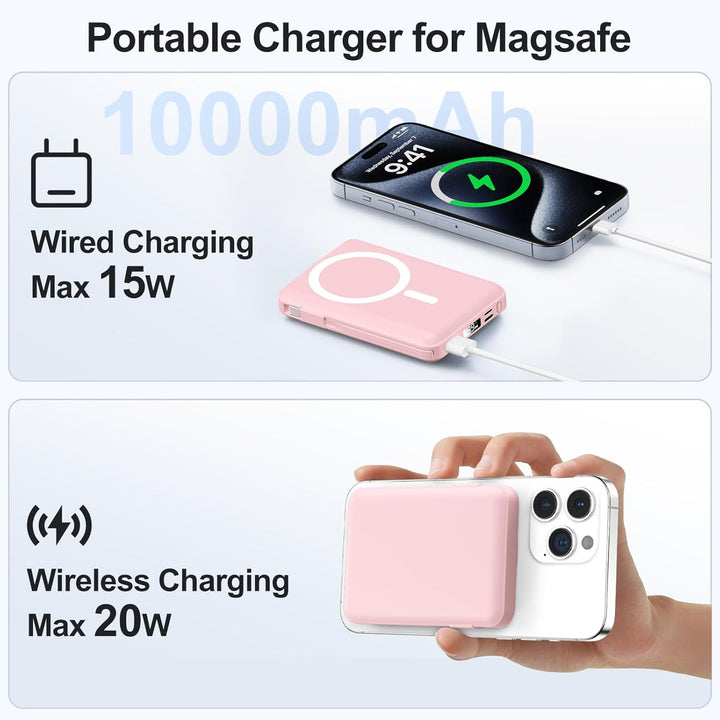 Vexnara para banco de energía Magsafe, banco de energía magnético d...