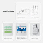 Keychron Ratón inalámbrico para juegos M6 8K, 2.4G/Bluetooth/cableado, sensor PixArt 3950, sondeo de 8000Hz, clics silenciosos, 5 perfiles de memoria integrados para Plug & Play, programable para Mac