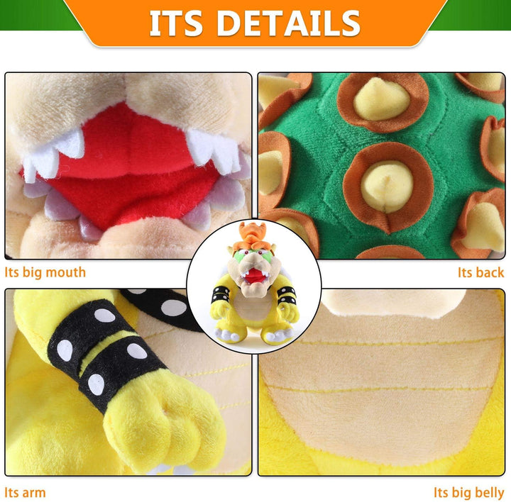 EQUASIS Bowser de peluche, Bowser animal de peluche de Mario All St...