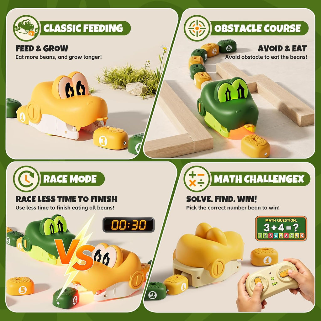 Rc Snake Eating Toys For Kids 6-12, 8 bloques magnéticos de tren de riel