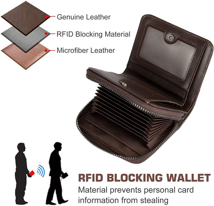 HUANLANG Billetera para hombre con bloqueo RFID, multitarjetero, bi...