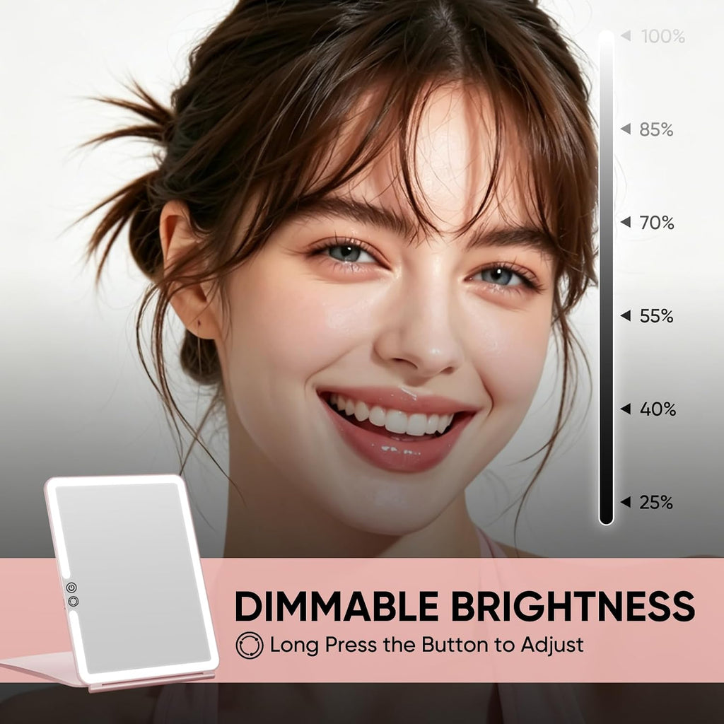 FUNTOUCH Espejo recargable grande del maquillaje del viaje 2500mAh con la