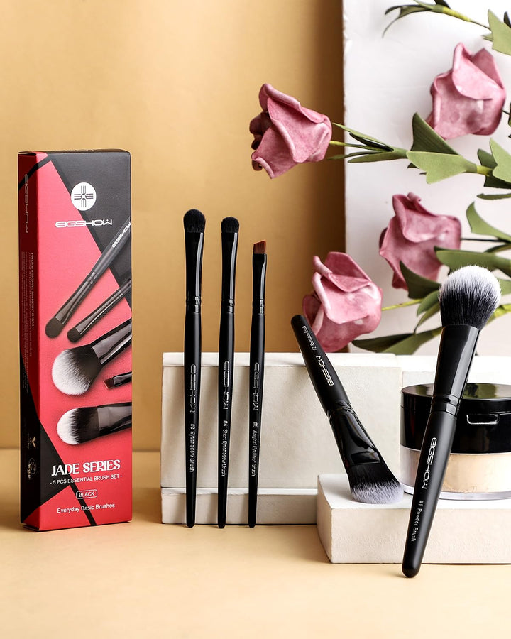 EIGSHOW Juego de 5 brochas de maquillaje diario para base, polvo y...