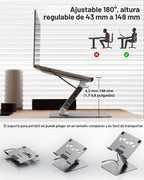 BENFEI Soporte para portátil con estación de acoplamiento USB C 6en1, HDMI 4K@60Hz, 6-in-1 stand