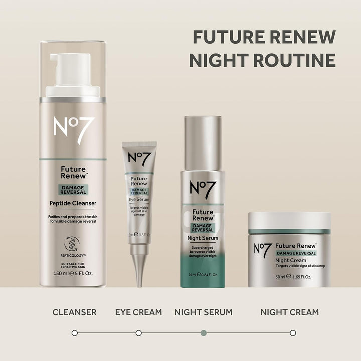 No7 Future Renew Damage Reversal Night Serum - Suero de péptidos an...
