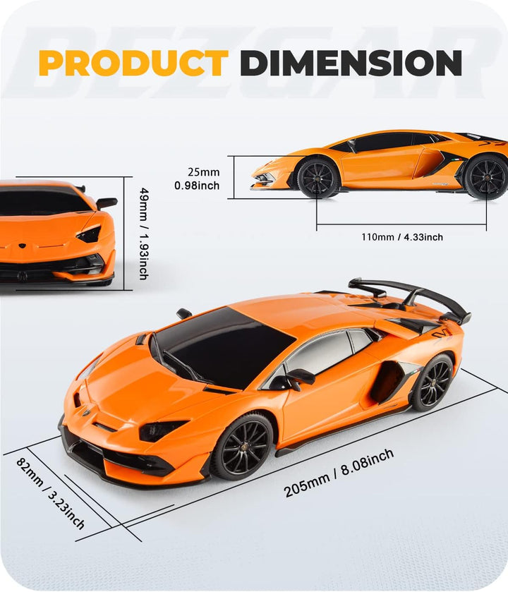 BEZGAR Auto a control remoto con licencia RC, auto de juguete Lambo...