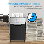 BONSEN Trituradora de papel resistente de alta seguridad P-4 de corte