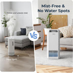 Afloia Purificador de aire y humidificador combinado en uno - Neblina fría evaporativa para el hogar, dormitorio, habitación grande de hasta 3000 pies², con sensor de humedad y calidad del aire