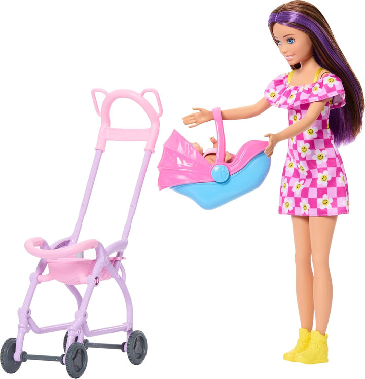 Barbie Skipper Babysitters, Inc. Juego con muñeca morena, muñeca be...