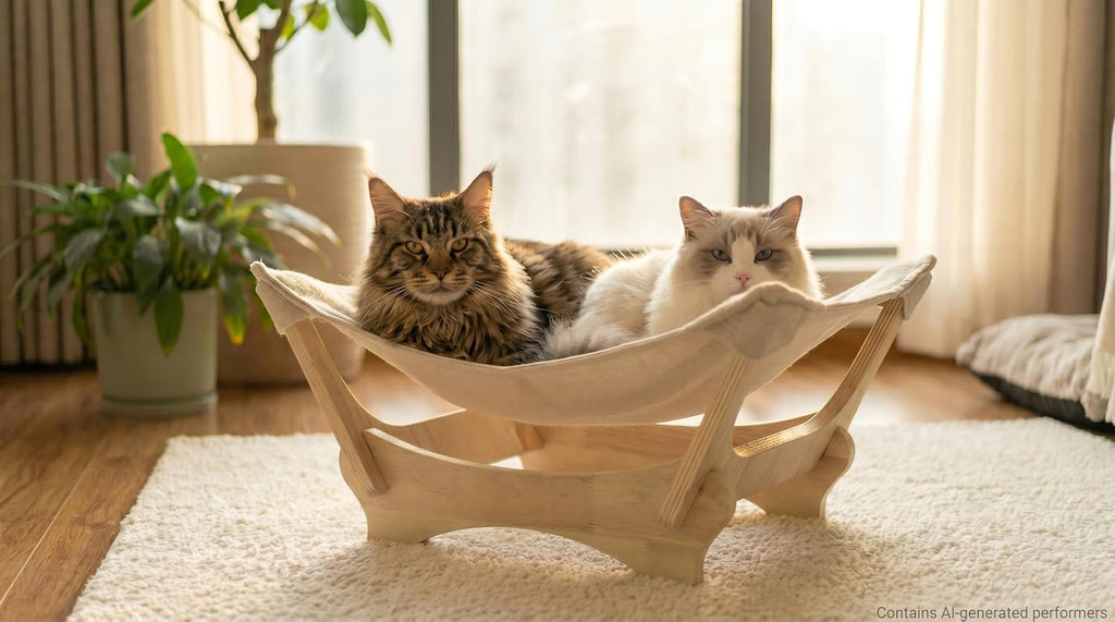 Cama rascador grande de sisal para gatos, salón de madera para hogares
