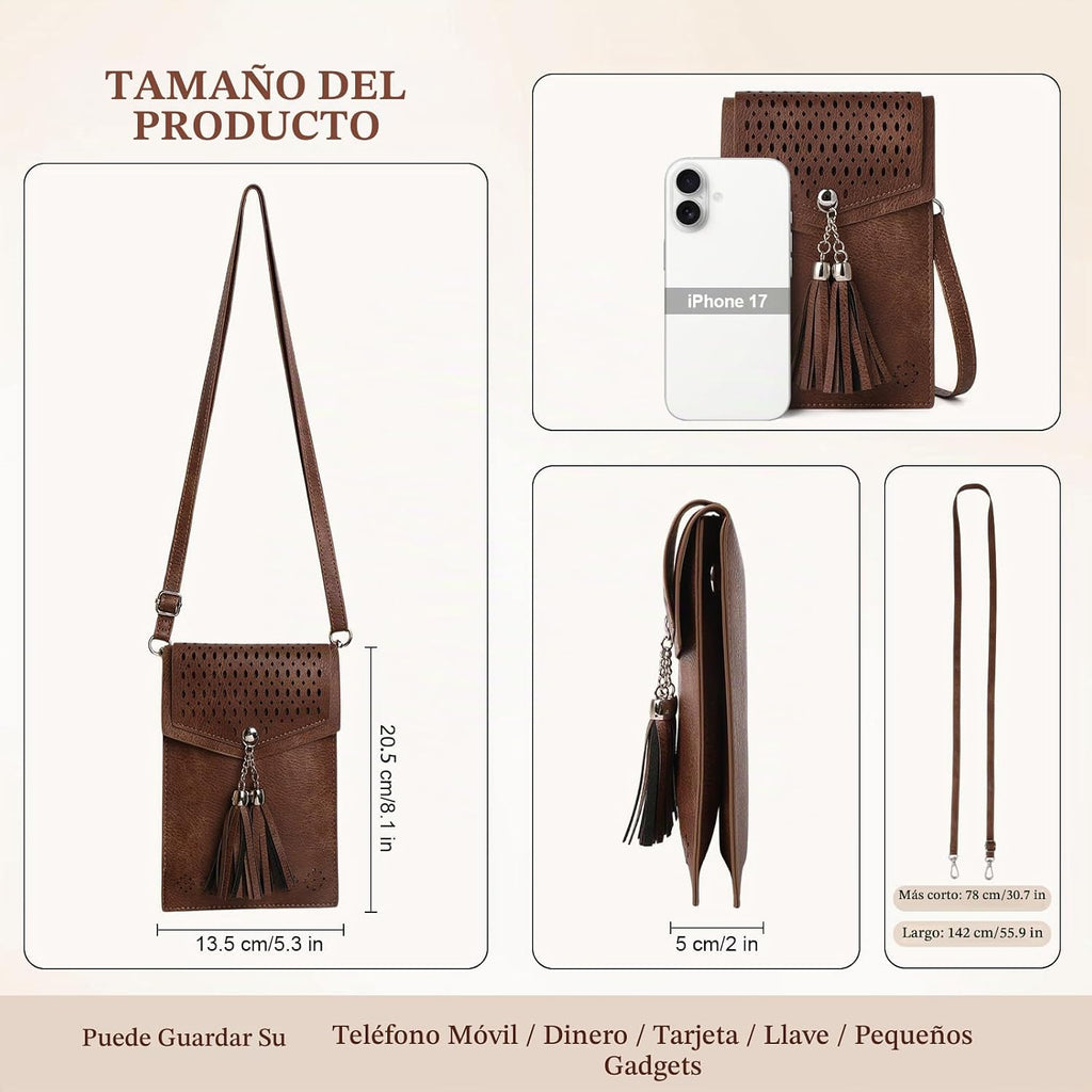 Bolso cruzado pequeño para mujer, bolso tipo cartera con borlas, regalos para niñas adolescentes
