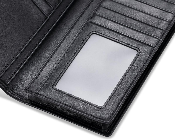 HISCOW Cartera larga plegable con 15 ranuras para tarjetas de crédi...