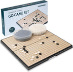 Magnetic Go Juego de juego de 14.36 pulgadas, tablero plegable de 19 × 19, ideal para profesionales, principiantes, niños y adultos (Weiqi) Juego de mesa portátil de estrategia de viaje