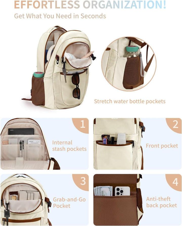 ECOHUB Mochila de viaje para mujer, se adapta a mochila para laptop...