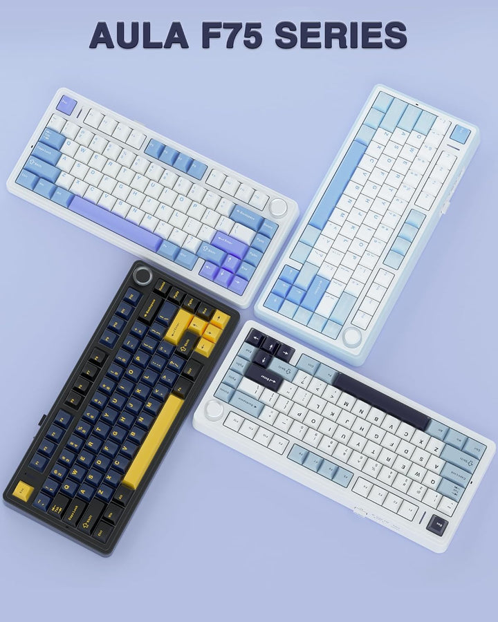 AULA - Teclado mecánico inalámbrico F75 75% con montaje en junta, t...