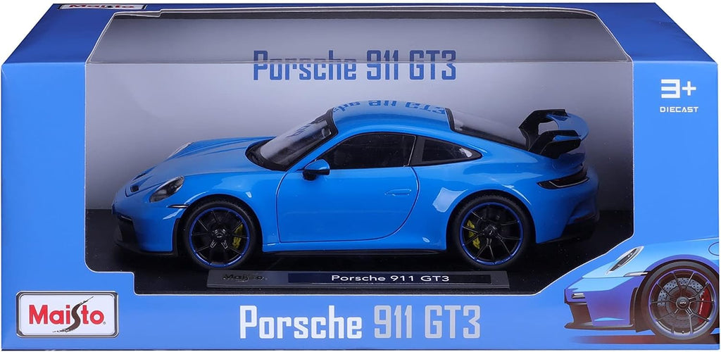 Maisto Super Car Porsche 911 GT3 2022 - Escala 1:18 - Increíblemente detallada réplica de automóvil coleccionable de fundición a presión, modelo de automóvil coleccionable, color azul