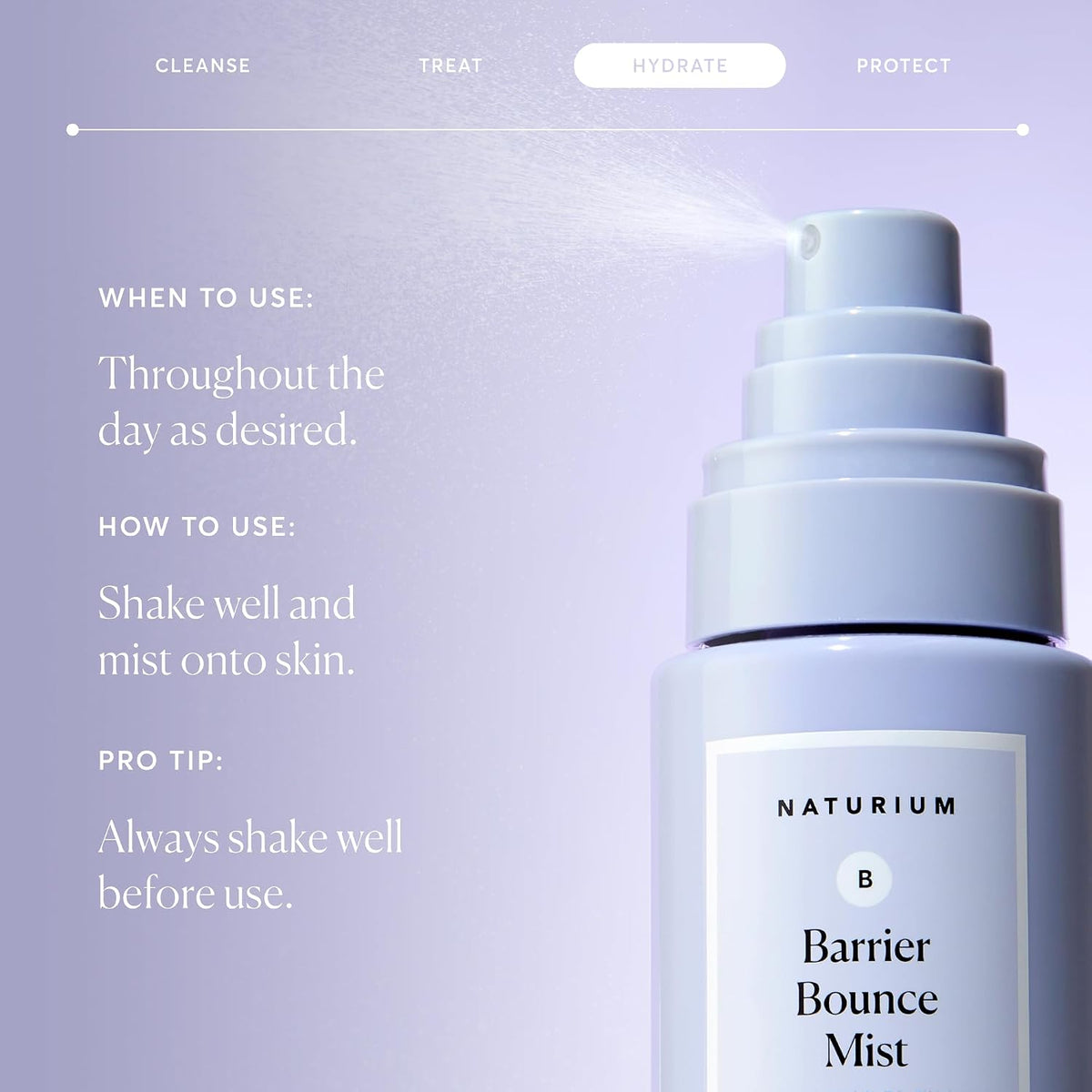 Naturium Barrier Bounce Mist, cuidado de la piel hidratante con ure...