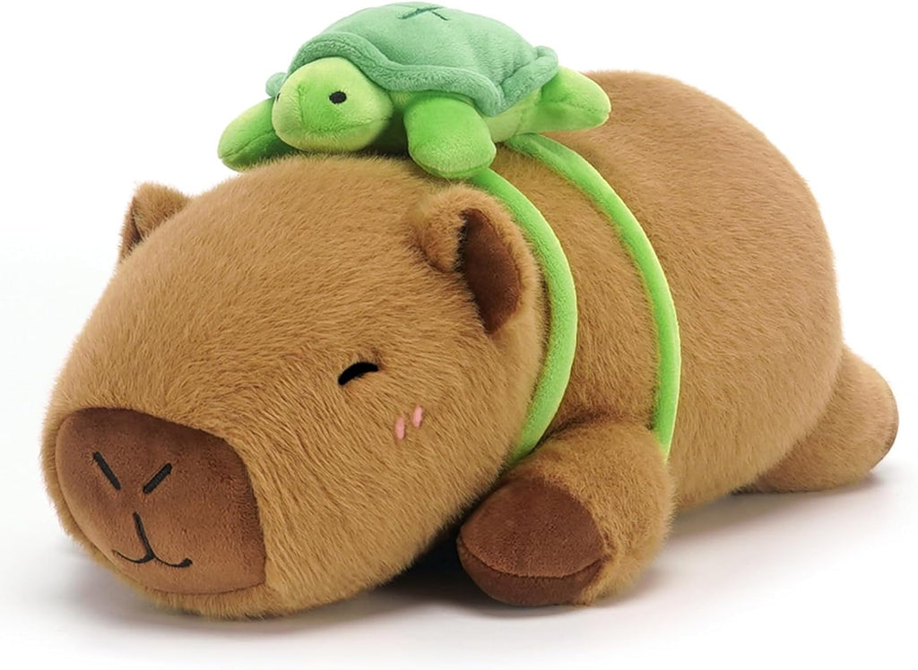 SQEQE - Peluche con peso de capibara con mochila de tortuga