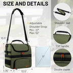 MIER Lonchera para hombre, doble compartimento, bolsa de almuerzo para