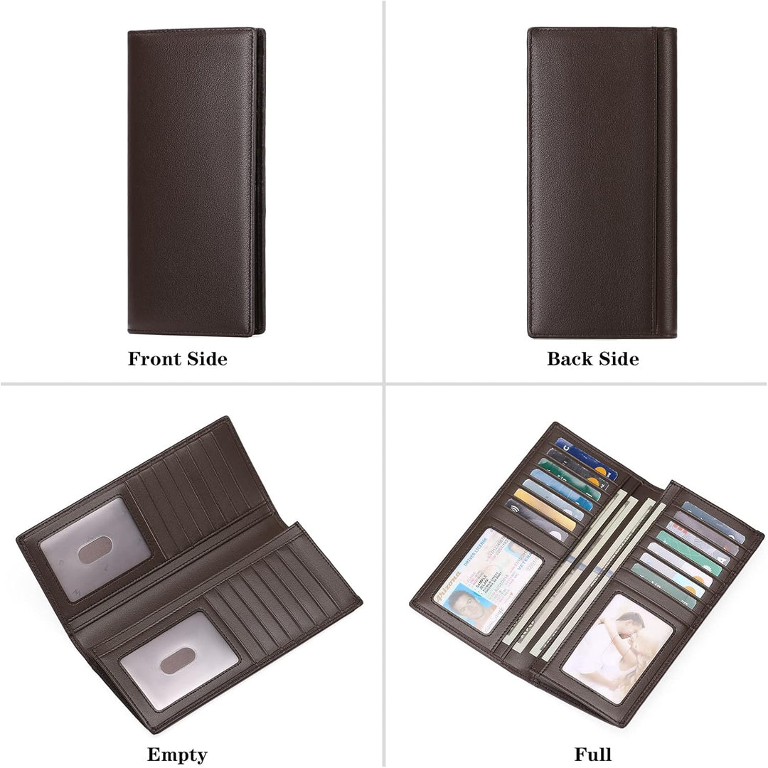 FALAN MULE Cartera para hombres de cuero genuino con bloqueo RFID,...